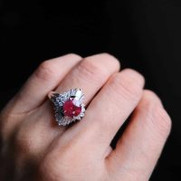 Ruby Ballerina Ring, unheated ruby ring, ruby rings singapore, ruby engagement rings singapore, red ruby ring singapore, Gem Gardener, ballerina engagement rings, ballerina rings for sale