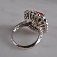 hot pink spinel ring, spinel ring singapore, neon pink mahenge spinel, spinel engagement ring, pink spinel and diamond ring, Gem Gardener