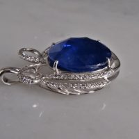 Large Blue Sapphire Pendant, intense blue sapphire, cornflower blue sapphire pendant, blue sapphire singapore, big sapphire pendant, Gem Gardener