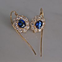 Sapphire Diamond Drop Earrings, royal blue sapphire earrings, drop earrings singapore, sapphire earrings singapore, blue sapphire dangle earrings, sapphire drop earrings yellow gold, Gem Gardener