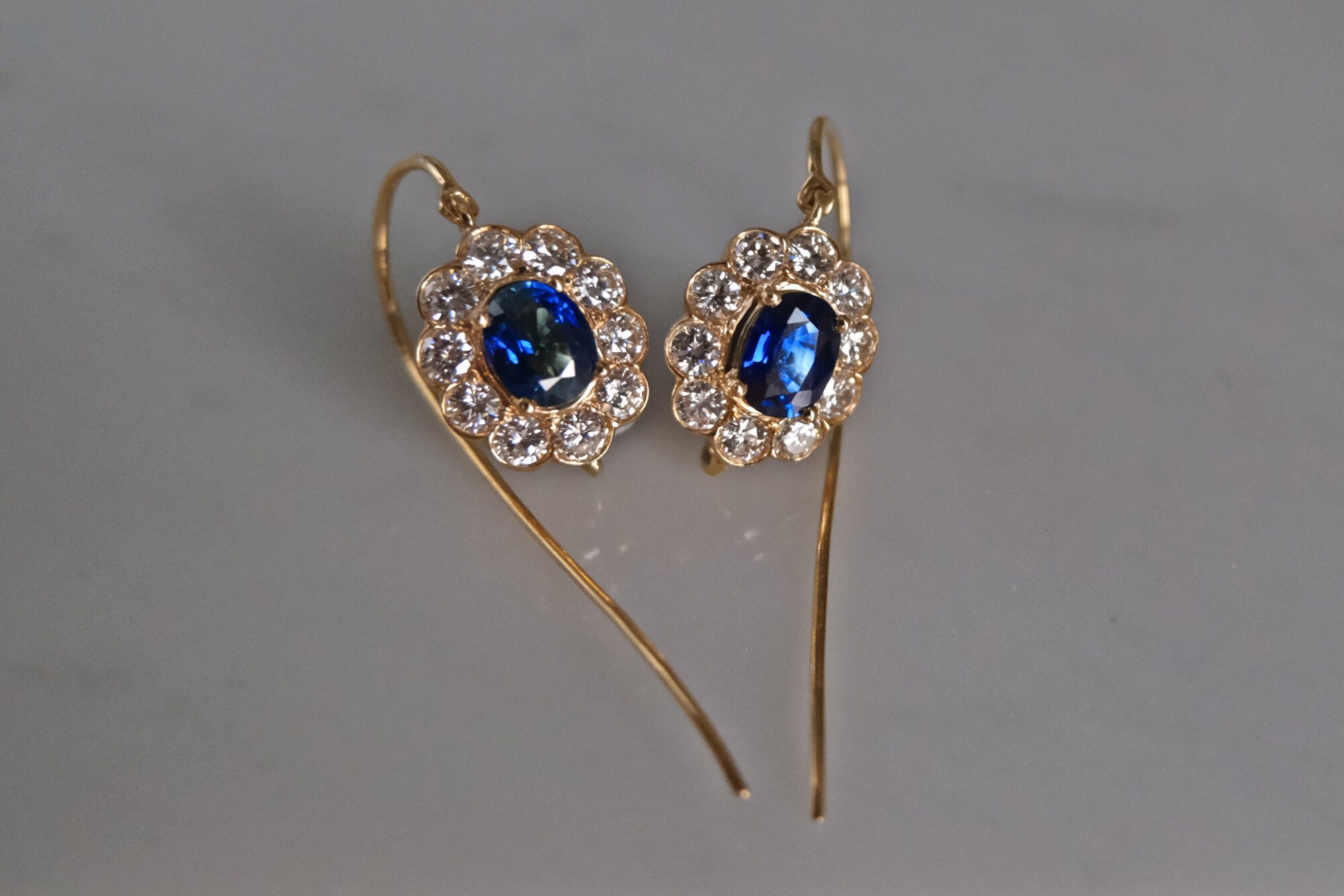 Audrey Juniper Diamond Drop Earrings - Blue main image 0