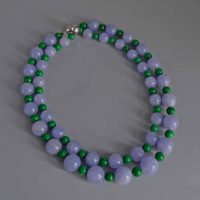 Lavender Jadeite Jade Necklace, lavender jade bead necklace, large jade bead choker necklace, christies jade bead necklace, christies lavender jadeite ring, sotheby's jadeite, purple jade necklace, lavender jade necklace for sale, Gem Gardener