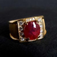 mens gold red ruby ring, blood red ruby mens ring, natural ruby mens ring, natural untreated ruby rings. red ruby ring singapore, Gem Gardener