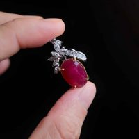 vintage ruby pendant, antique ruby pendant, red ruby pendant, natural ruby pendant gold, ruby pendant singapore, unheated ruby, Gem Gardener