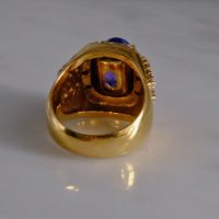 6ct Tanzanite Diamond Ring Men 10k Vintage