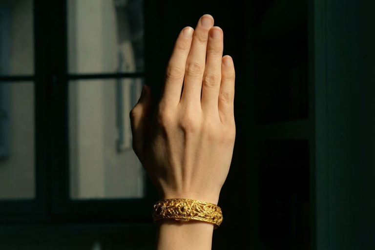 gold dragon and phoenix bangle, antique gold bangles for sale, dragon phoenix gold bangle, antique gold jewelry for sale
