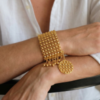 Wide Gold Link Bracelet, Traditional chinese bracelet, peranakan bracelet, antique gold jewellery singapore, vintage peranakan jewellery, Gem Gardener