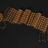 Wide Gold Link Bracelet, Traditional chinese bracelet, peranakan bracelet, antique gold jewellery singapore, vintage peranakan jewellery, Gem Gardener