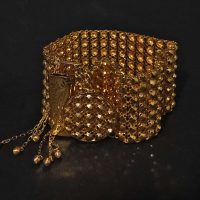 Wide Gold Link Bracelet, Traditional chinese bracelet, peranakan bracelet, antique gold jewellery singapore, vintage peranakan jewellery, Gem Gardener