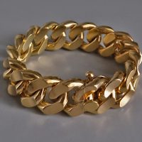 large cuban link bracelet, heavy cuban link bracelet, large curb chain bracelet mens, thick cuban link bracelet, gold thick link chain bracelet, wide gold chain link bracelet, vintage gold bracelet mens, Gem Gardener