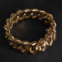 large cuban link bracelet, heavy cuban link bracelet, large curb chain bracelet mens, thick cuban link bracelet, gold thick link chain bracelet, wide gold chain link bracelet, vintage gold bracelet mens, Gem Gardener