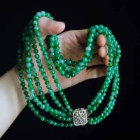 jadeite choker necklace, vintage jade beaded necklace, jade bead necklace for sale, jade necklace singapore, fine jade jewelry hong kong, jade jewelry singapore, multi strand choker beaded necklace, Gem Gardener