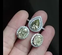 fancy diamond ring earring set video