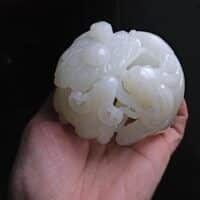 Nephrite Ornament, Creamy White Nephrite, white nephrite jade, carving nephrite jade, jade goat, nephrite jade ornament, high quality nephrite jade, chinese jade animal figurines, vintage jade carvings, Gem Gardener