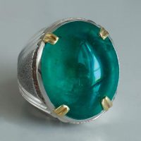 large emerald stone ring, emerald stone cabochon ring, large emerald stone ring, big colombian emerald ring, emerald cabochon stone price, buy colombian emerald, rare gemstones for sale, Gem Gardener