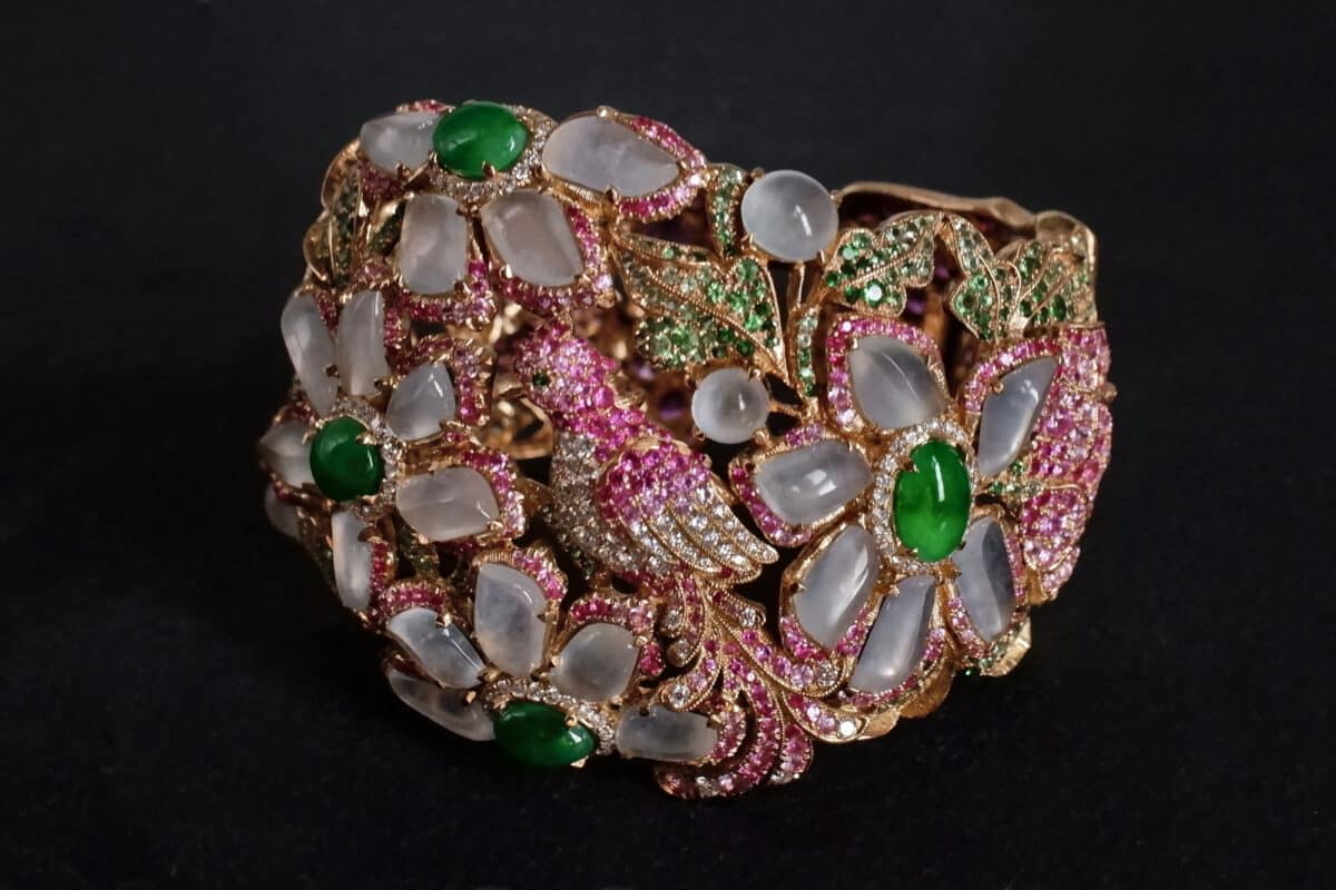 Art Nouveau Cuff Bracelet, art nouveau examples, high jewelry bracelet, flower bangle bracelet gold, art nouveau jewellery, art nouveau singapore, Gem Gardener