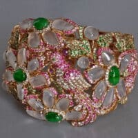 Art Nouveau Cuff Bracelet, art nouveau examples, high jewelry bracelet, flower bangle bracelet gold, art nouveau jewellery, art nouveau singapore, Gem Gardener