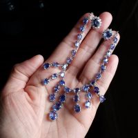 blue sapphire necklace and earring set, sapphire lavalier necklace, blue sapphire necklace singapore, buy sapphire necklace earring set, blue sapphire singapore, Gem Gardener