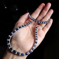 sapphire necklace and bracelet set, Burmese Sapphire Necklace, unheated sapphire necklace, natural blue sapphire necklace set, unheated sapphires singapore, blue sapphire singapore, Gem Gardener