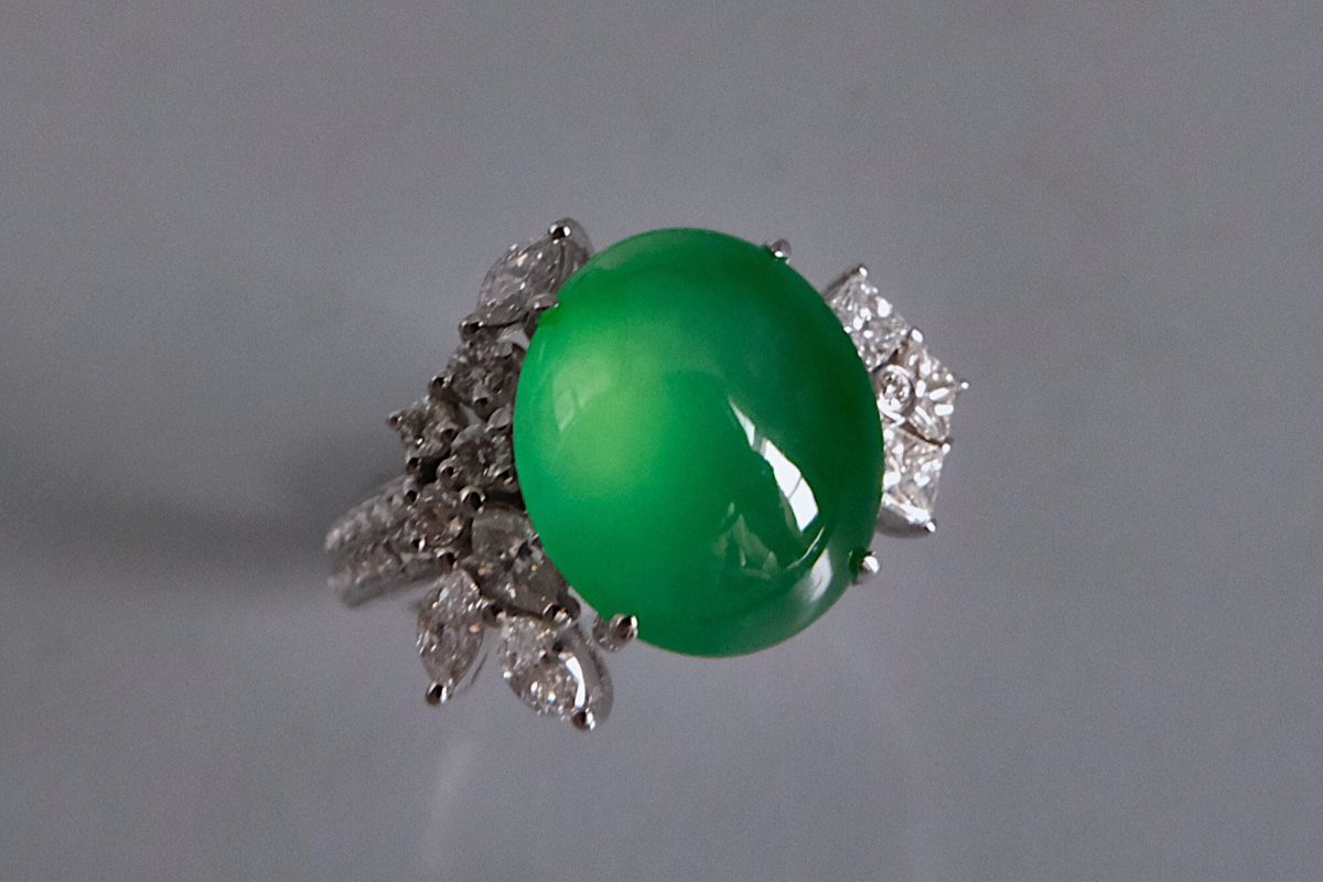 rare green jade, auction green jade ring, jade ring auction, jadeite jade rings for sale, jade ring singapore, jade engagement ring singapore, Gem Gardener