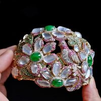 Art Nouveau Cuff Bracelet, art nouveau examples, high jewelry bracelet, flower bangle bracelet gold, art nouveau jewellery, art nouveau singapore, Gem Gardener