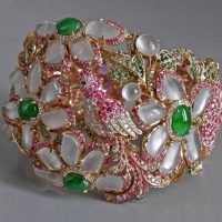 Art Nouveau Cuff Bracelet, art nouveau examples, high jewelry bracelet, flower bangle bracelet gold, art nouveau jewellery, art nouveau singapore, Gem Gardener