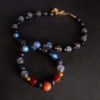 gold roman style necklace, labradorite necklace gold, roman glass jewelry, ancient roman glass necklace, medieval beaded necklaces, excavated beads necklace