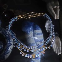 Moonstone Bead Necklace, egyptian style bead necklace, medieval style jewelry, lapis and moonstone jewellery, gold roman style necklace, moonstone necklace singapore, Gem Gardener