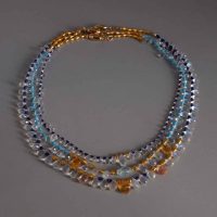 Moonstone Bead Necklace, egyptian style bead necklace, medieval style jewelry, lapis and moonstone jewellery, gold roman style necklace, moonstone necklace singapore, Gem Gardener