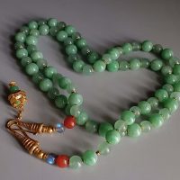 Long Jade Bead Necklace, long green jade bead necklace, extra long beaded necklace, chrysoprase jade bead necklace, chrysoprase beaded necklace, vintage jade beaded necklace, double strand beaded necklace gold, fine beaded gold necklace, gold beaded necklace with pendant, beaded jewellery singapore