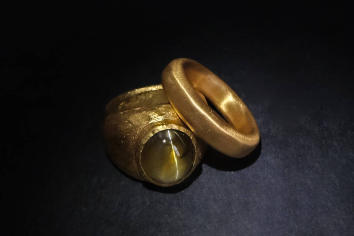 Gold and deals silver ring mens