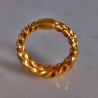 Thick Gold Twist Ring, solid gold thumb ring, wide gold twist ring, viking gold wedding ring, roman gold ring singapore, custom 24k gold ring, Gem Gardener