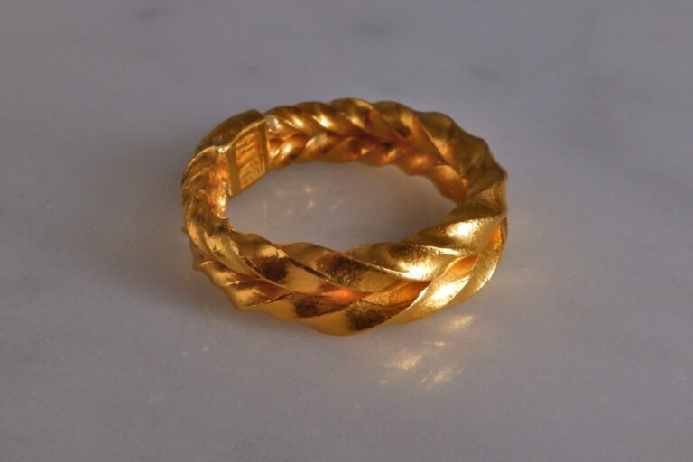 Thick Gold Twist Ring, solid gold thumb ring, wide gold twist ring, viking gold wedding ring, roman gold ring singapore, custom 24k gold ring, Gem Gardener
