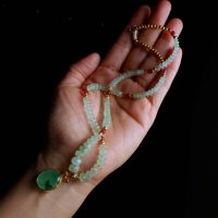 Emerald Bead Necklace, emerald cabochon pendant, emerald cabochon beads necklace, emerald pendant singapore, emerald beads necklace gold, Gem Gardener
