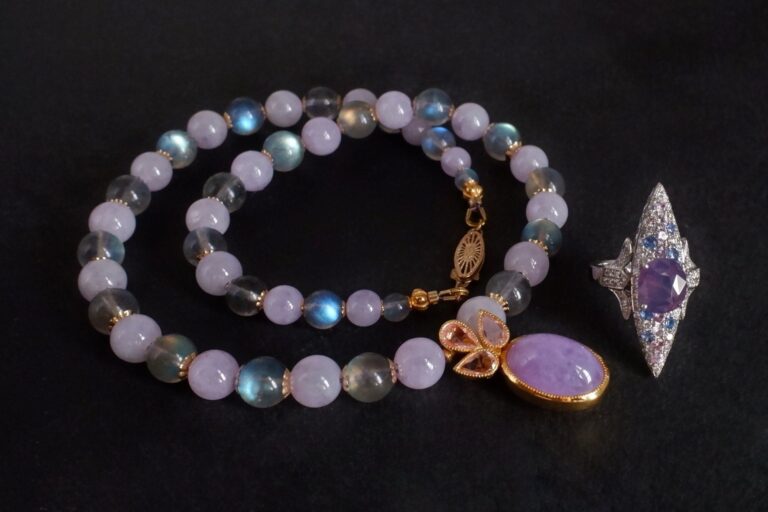 Lavender Jade Bead Necklace, purple jade bead necklace, lavender jade necklace, lavender jade pendant necklace, lavender jade singapore, jade pendant necklace, Gem Gardener
