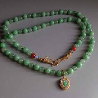 Long Jade Bead Necklace, long green jade bead necklace, extra long beaded necklace, chrysoprase jade bead necklace, chrysoprase beaded necklace, vintage jade beaded necklace, double strand beaded necklace gold, fine beaded gold necklace, gold beaded necklace with pendant, beaded jewellery singapore