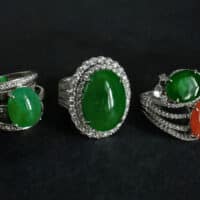 Vivid Red Green Jadeite Ring