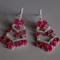 Ruby Chandelier Earrings, ruby jewelry dangle earrings, ruby earrings singapore, ruby drop earrings for sale, fan earrings art deco, fan earrings dangle, ruby diamond earrings, Gem Gardener