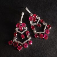 Ruby Chandelier Earrings, ruby jewelry dangle earrings, ruby earrings singapore, ruby drop earrings for sale, fan earrings art deco, fan earrings dangle, ruby diamond earrings, Gem Gardener