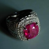 7ct Burmese Ruby Mens Ring