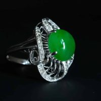 Antique Platinum Jadeite Ring, imperial jadeite jade ring, jadeite ring singapore, jade ring singapore, high quality jade ring, antique jade rings for sale, fine jade jewelry hong kong, green jade ring price, Gem Gardener