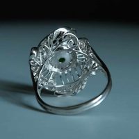 Antique Platinum Jadeite Ring, imperial jadeite jade ring, jadeite ring singapore, jade ring singapore, high quality jade ring, antique jade rings for sale, fine jade jewelry hong kong, green jade ring price, Gem Gardener