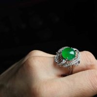 Antique Platinum Jadeite Ring, imperial jadeite jade ring, jadeite ring singapore, jade ring singapore, high quality jade ring, antique jade rings for sale, fine jade jewelry hong kong, green jade ring price, Gem Gardener