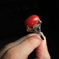 Coral Dome Ring, ox blood red coral, art deco coral ring, antique coral ring, vintage red coral ring, antique art deco rings, red coral ring singapore, Gem Gardener