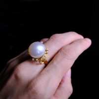 burmese pearl ring, burmese south sea pearls, 14mm south sea pearl price, 14mm pearl ring, 15mm pearl ring for sale, large vintage pearl rings, big vintage pearl ring, pearl ring singpore, Gem Gardener