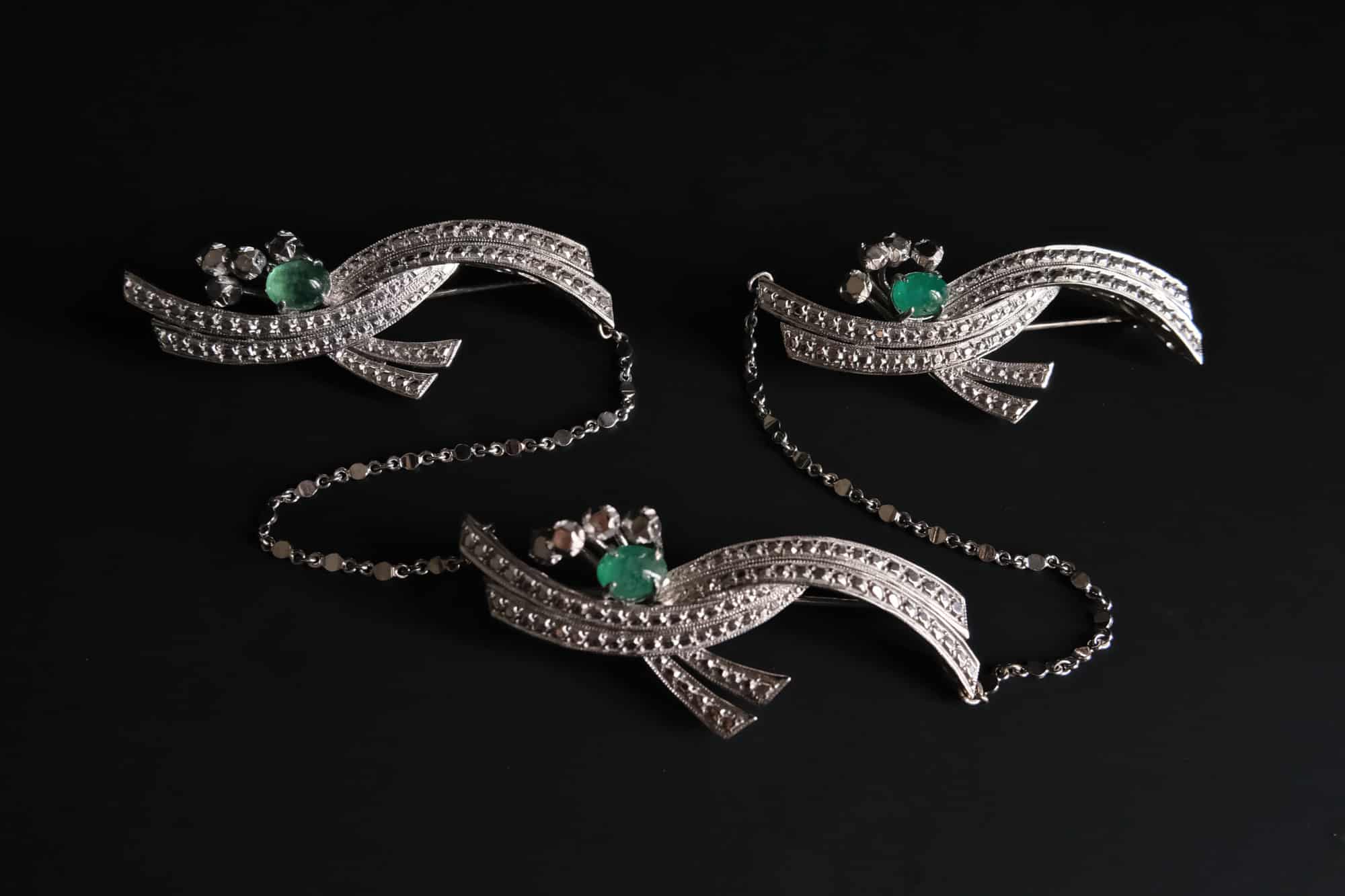 Kerosang Brooch, peranakan brooch singapore, white gold brooch, kerongsang brooch pin, antique peranakan jewellery, Gem Gardener
