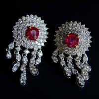Ruby Drop Earrings, burma ruby jewelry, ruby earrings singapore, art deco ruby earrings, drop earrings singapore, ruby jewellery singapore, Gem Gardener