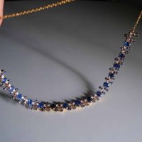 Blue Sapphire Necklace Gold, vintage blue sapphire necklace, blue sapphire necklace singapore, burmese sapphire necklace, sapphire jewellery singapore, buy sapphire necklace earring set, natural blue sapphire necklace for sale, Gem Gardener