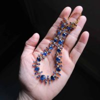 Blue Sapphire Necklace Gold, vintage blue sapphire necklace, blue sapphire necklace singapore, burmese sapphire necklace, sapphire jewellery singapore, buy sapphire necklace earring set, natural blue sapphire necklace for sale, Gem Gardener
