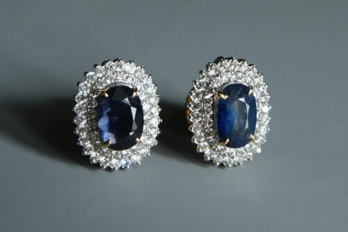 Blue Sapphire Stud Earrings, Blue Sapphire Stud Earrings, unheated blue sapphire earrings, sapphire earrings singapore, blue sapphire earrings singapore, natural sapphire earrings studs, Gem Gardener